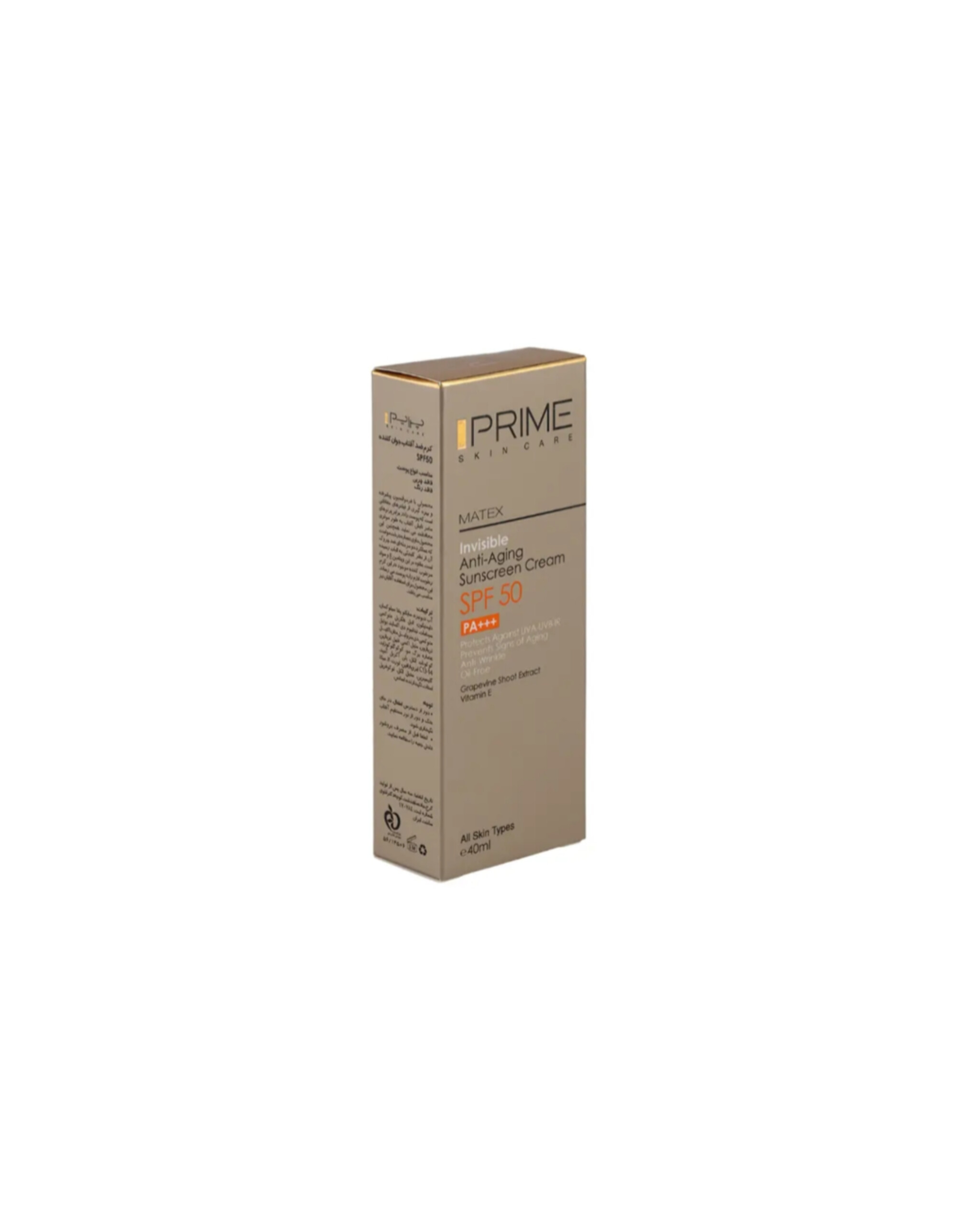ضدآفتاب ضدچروک بی رنگ پرایم MATEX